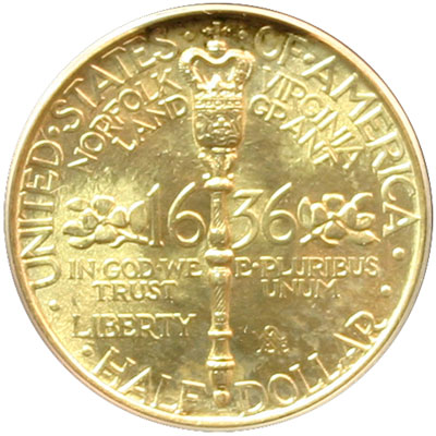 Norfolk VA Bicentennial half dollar commemorative coin reverse