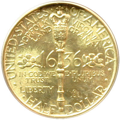 Norfolk VA Bicentennial half dollar commemorative coin reverse Norfolk VA Bicentennial half dollar commemorative coin reverse