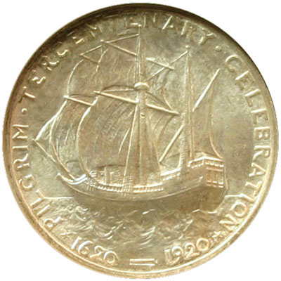 Pilgrim Tercentenary Half Dollar Reverse