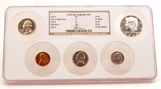 Coin Show - US Mint Proof set 1970 no S obverse view