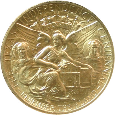 Texas Independence Centennial half dollar commemorative coin reverse