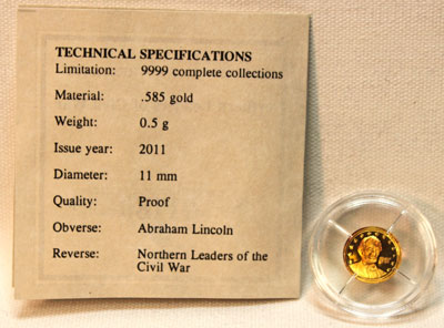 Abraham Lincoln gold medal obverse