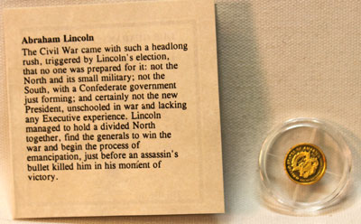Abraham Lincoln gold medal reverse