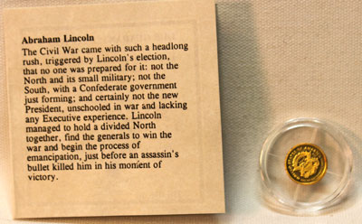 Abraham Lincoln gold medal reverse Abraham Lincoln gold medal reverse