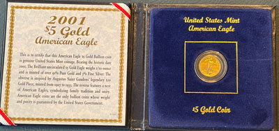 American Gold Eagle five dollar coin American Gold Eagle five dollar coin