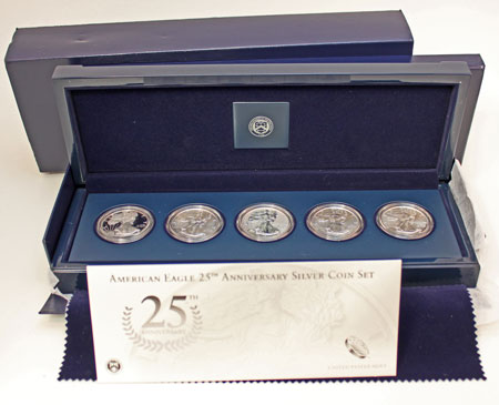 Silver American Eagle 25th Anniversary Five-Coin Set 2011