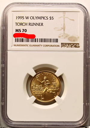 1995 XXVI Olympiad Torch Runner Five-Dollar Gold Coin obverse