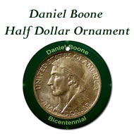 Daniel Boone Half Dollar Ornament on the Greater Atlanta Coin Show's Numismatic Shoppe