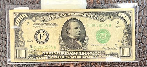 Federal Reserve Bank of Atlanta 1000 dollar note obverse