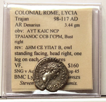 Ancient Denarius Trajan coin