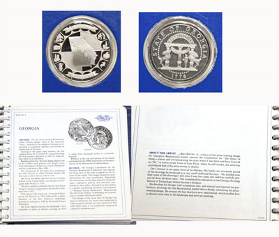 Georgia medal of fifty states bicentennial sterling silver medals set
