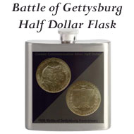 Battle of Gettysburg Half Dollar Flask on the Greater Atlanta Coin Show's Numismatic Shoppe