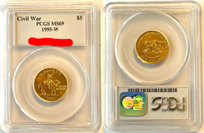 1995 Civil War Battlefield Commemorative Gold Five Dollar Coin 1995 Civil War Battlefield Commemorative Gold Five Dollar Coin