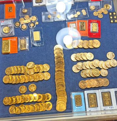 Gold Coins and Gold Bars
