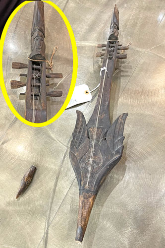 Hand carved wooden 4-string instrument bird shape Hand carved wooden 4-string instrument bird shape