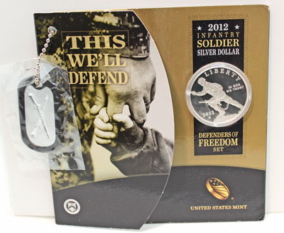 Infantry Soldier Commemorative Silver Dollar Coin Defenders of Freedom set