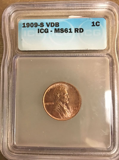 1909-S VDB Lincoln Cent ICG MS-61 RD