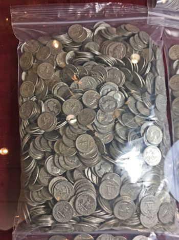 bag of silver quarter dollar coins
