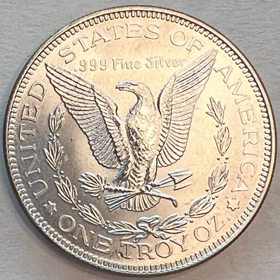 Morgan silver round reverse Morgan silver round reverse