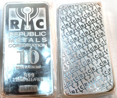 silver republic metals corporation 10-ounce bar