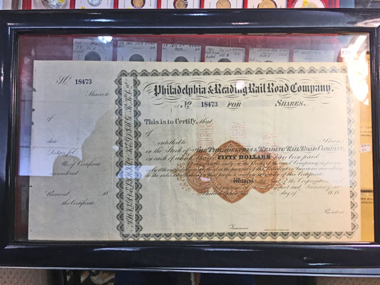 Philadelphia and Reading Rail Road Company Stock Certificate