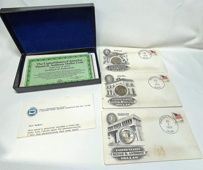 1979 First Day Cover Set Susan B. Anthony Dollar Coins