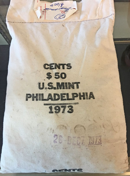 Sealed 1973 Mint Bag Copper Lincoln Cent Coins